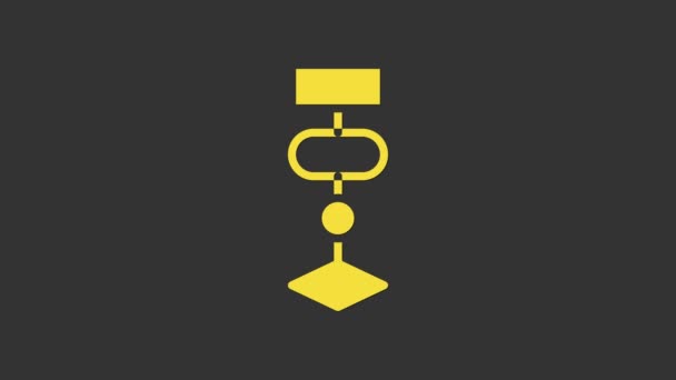 Icona dell'algoritmo giallo isolata su sfondo grigio. Algoritmo design simbolo dalla collezione Intelligenza Artificiale. Animazione grafica 4K Video motion — Video Stock