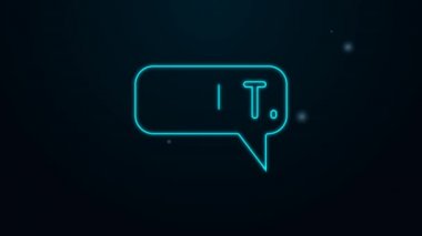 Farklı dillerde parlayan neon hattı salut siyah arkaplanda izole edilmiş. Konuşma baloncukları. 4K Video hareketli grafik canlandırması