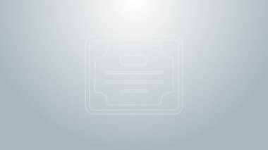 Mavi çizgi sertifika şablon simgesi gri arkaplanda izole edildi. Başarı, ödül, diploma, burs, diploma kavramları. 4K Video hareketli grafik canlandırması