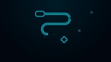 Parlayan neon hattı Yoyo oyuncak simgesi siyah arkaplanda izole edildi. 4K Video hareketli grafik canlandırması
