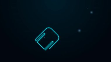 Parlayan neon hattı, siyah arka planda izole edilmiş oyuncak kürek ikonu. 4K Video hareketli grafik canlandırması