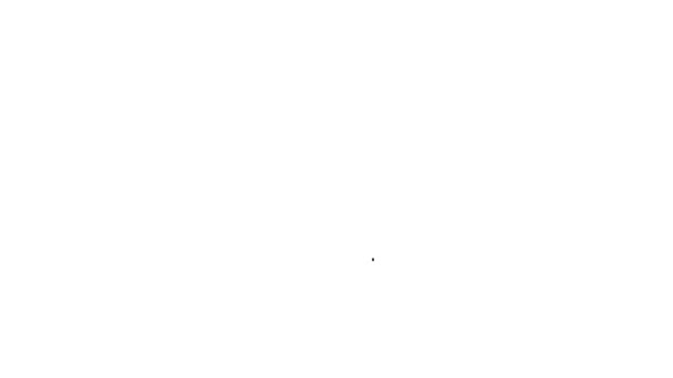 Línea negra Robot juguete icono aislado sobre fondo blanco. Animación gráfica de vídeo 4K — Vídeos de Stock