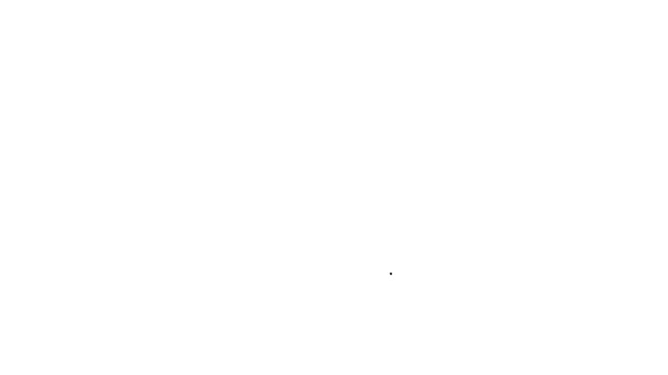 Linha preta ícone do caminhão de brinquedo isolado no fundo branco. Animação gráfica em movimento de vídeo 4K — Vídeo de Stock
