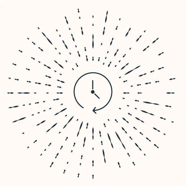 Иконка Серые Часы Выделена Бежевом Фоне Символ Времени Абстрактные Круговые — стоковый вектор