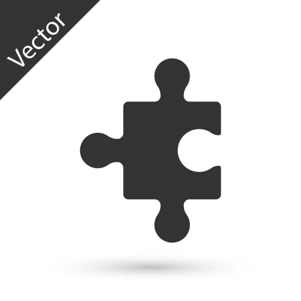 Szürke Darab Puzzle Ikon Elszigetelt Fehér Háttérrel Üzleti Marketing Pénzügy — Stock Vector