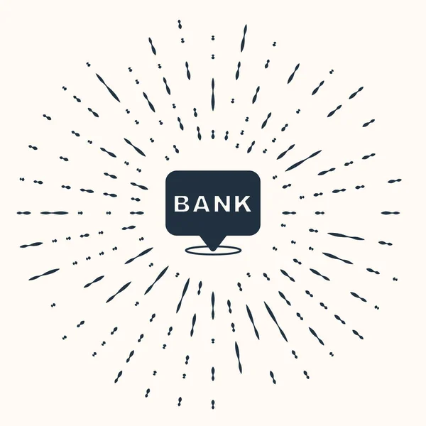 Icono Del Edificio Grey Bank Aislado Sobre Fondo Beige Puntos — Archivo Imágenes Vectoriales