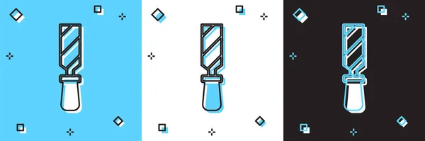 Définir Icône Fichier Métal Rasp Isolé Sur Fond Bleu Blanc — Image vectorielle