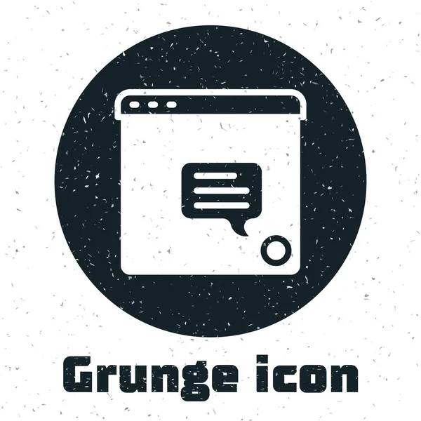 Grunge Novo Ícone Notificação Mensagens Bate Papo Isolado Fundo Branco — Vetor de Stock