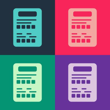 Pop Sanat Sınavı simgesi renk arkaplanında izole edildi. Sınav kağıdı, sınav ya da araştırma konsepti. Sınav ya da sınav. Vektör.