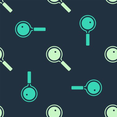 Yeşil ve bej büyüteç ikonu mavi arkaplanda izole edilmiş pürüzsüz desen. Arama, odaklanma, yakınlaştırma, iş sembolü. Vektör.