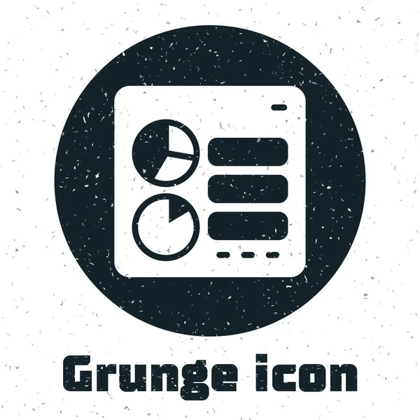 Grunge Computer Api Gränssnitt Ikonen Isolerad Vit Bakgrund Api Teknik — Stock vektor