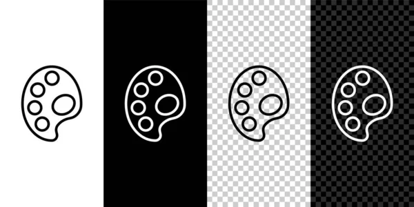 Linienpalette Symbol Isoliert Auf Schwarz Weißem Transparentem Hintergrund Setzen Vektor — Stockvektor