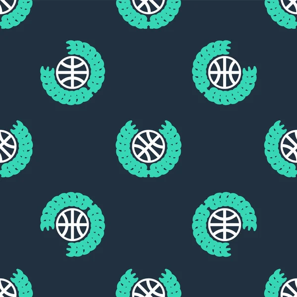 Línea Juego de baloncesto icono de vídeo aislado patrón sin costuras sobre fondo negro. Vector — Vector de stock