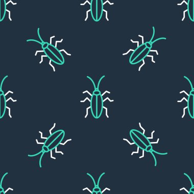 Hamamböceği simgesi siyah arkaplanda izole edilmiş. Vektör