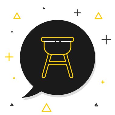 Barbekü ızgara simgesi beyaz arkaplanda izole edildi. Barbekü ızgara partisi. Renkli taslak konsepti. Vektör