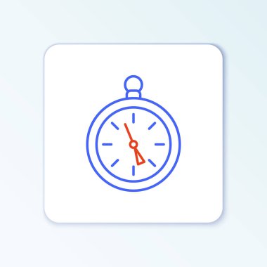 Pusula simgesi beyaz arkaplanda izole edildi. Rüzgâr yön bulma sembolü. Rüzgar gül işareti. Renkli taslak konsepti. Vektör