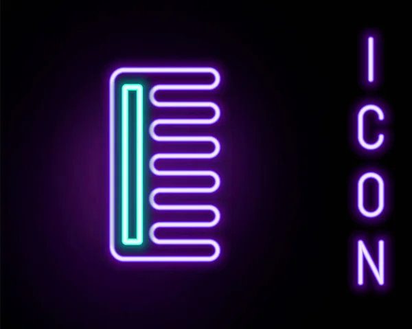 Ragyogó neon vonal Hajkefe ikon elszigetelt fekete háttérrel. Fésülködés. Borbély szimbólum. Színes vázlat koncepció. Vektor — Stock Vector