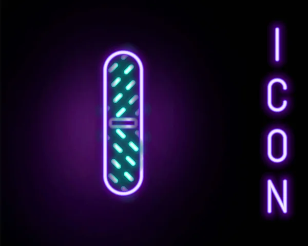 Leuchtende Neon Line Nagelfeile Symbol isoliert auf schwarzem Hintergrund. Maniküre-Werkzeug. Buntes Rahmenkonzept. Vektor — Stockvektor