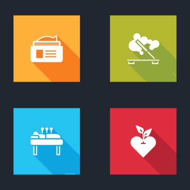 Merhem kremi tüpü, kokulu spa çubuğu, akupunktur terapisi ve kalp ikonu. Vektör