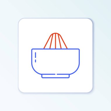 Citrus meyve sıkacağı simgesi beyaz arkaplanda izole edildi. Renkli taslak konsepti. Vektör