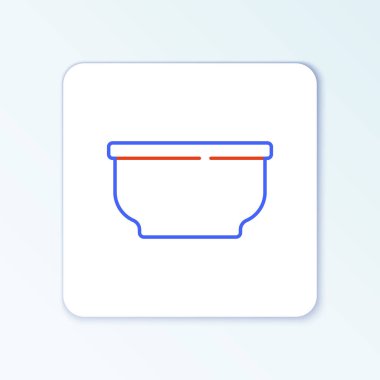 Çizgi Bowl simgesi beyaz arkaplanda izole edildi. Renkli taslak konsepti. Vektör