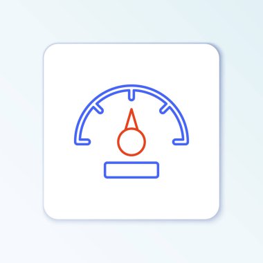 Hız göstergesi simgesi beyaz arkaplanda izole edildi. Renkli taslak konsepti. Vektör
