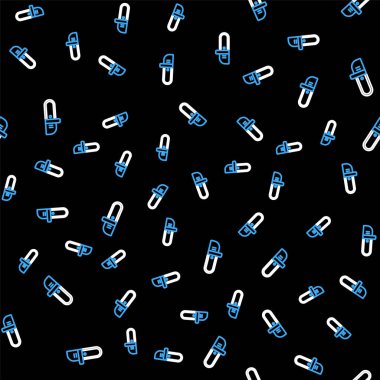 Testere çizgisi simgesi siyah arkaplanda izole edilmiş. Vektör