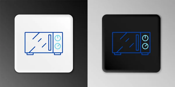 Line Magnetron oven pictogram geïsoleerd op grijze achtergrond. pictogram huishoudelijke apparaten. Kleurrijk concept. Vector — Stockvector