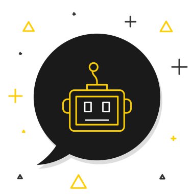 Çizgi Yapay Zeka robot simgesi beyaz arkaplanda izole edildi. Makine öğrenme, bulut hesaplama. Renkli taslak konsepti. Vektör