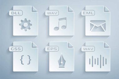 EPS dosya belgesi, EML, CSS, WAV ve DLL simgesini ayarla. Vektör