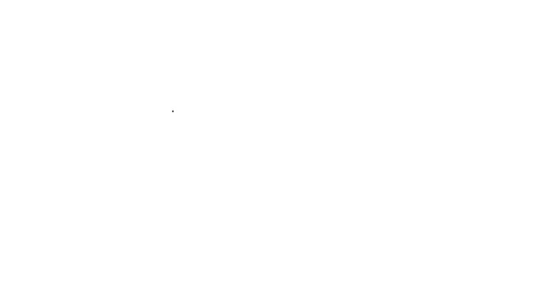 Fekete vonal Boríték ikon elszigetelt fehér háttér. E-mail üzenet levél szimbólum. 4K Videó mozgás grafikus animáció — Stock videók