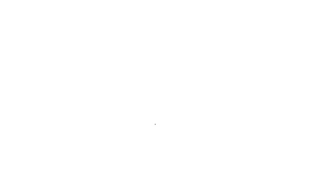 Icono corona de línea negra aislado sobre fondo blanco. Animación gráfica de vídeo 4K — Vídeos de Stock