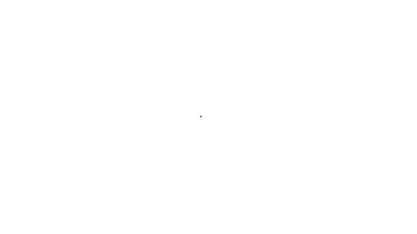 Línea negra Icono del volante aislado sobre fondo blanco. Icono de rueda de coche. Animación gráfica de vídeo 4K — Vídeos de Stock