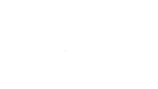 Черная линия печати значок изолирован на белом фоне. Видеографическая анимация 4K — стоковое видео