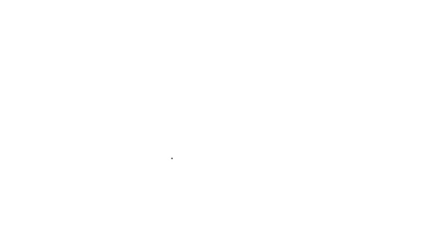 Ligne noire Icône Navire isolé sur fond blanc. Animation graphique de mouvement vidéo 4K — Video