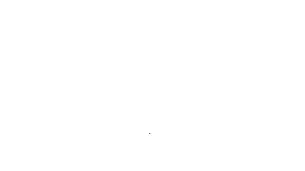 Linea nera Nuvola con icona neve e pioggia isolata su sfondo bianco. Icona meteo. Animazione grafica 4K Video motion — Video Stock