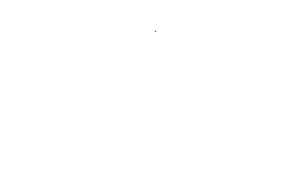 Línea negra Icono del aire acondicionado aislado sobre fondo blanco. Animación gráfica de vídeo 4K — Vídeos de Stock