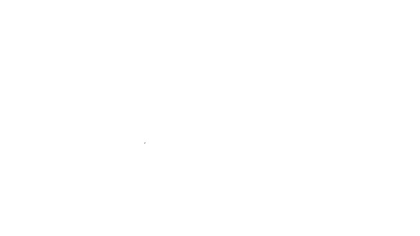 Černá čára Ikona klíče izolovaná na bílém pozadí. Grafická animace pohybu videa 4K — Stock video