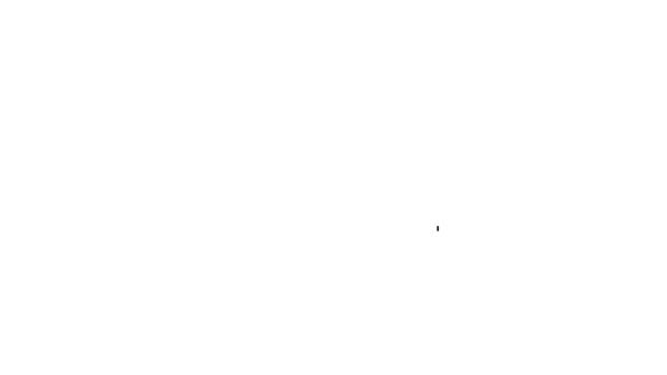 Zwarte lijn Server met schild pictogram geïsoleerd op witte achtergrond. Bescherming tegen aanvallen. Netwerk firewall, router, switch of server. 4K Video motion grafische animatie — Stockvideo