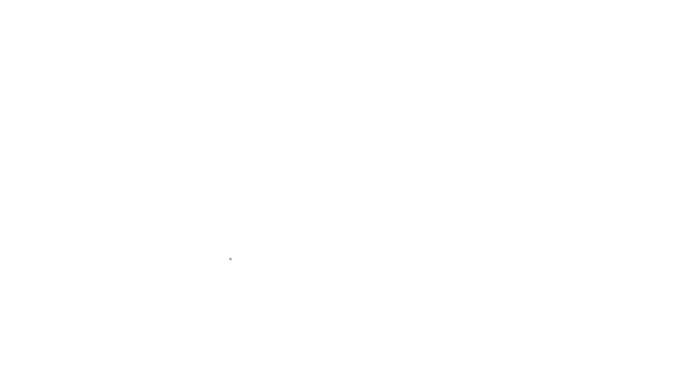 Linea nera Icona del cappuccio di graduazione isolata su sfondo bianco. Cappello da laurea con icona a nappa. Animazione grafica 4K Video motion — Video Stock