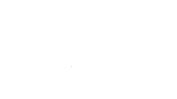 Línea negra Icono de anzuelo de pesca aislado sobre fondo blanco. Animación gráfica de vídeo 4K — Vídeo de stock