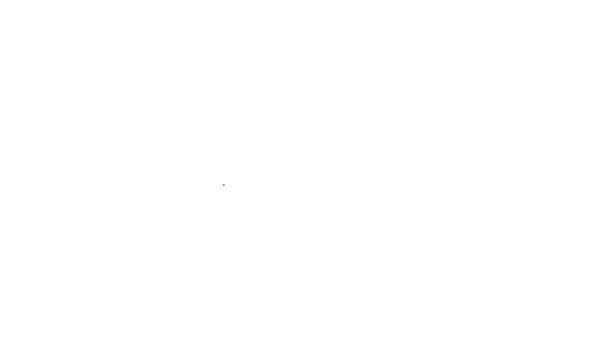 Línea negra Escudo médico con icono de cruz aislado sobre fondo blanco. Protección, seguridad, seguridad con contraseña. Animación gráfica de vídeo 4K — Vídeos de Stock