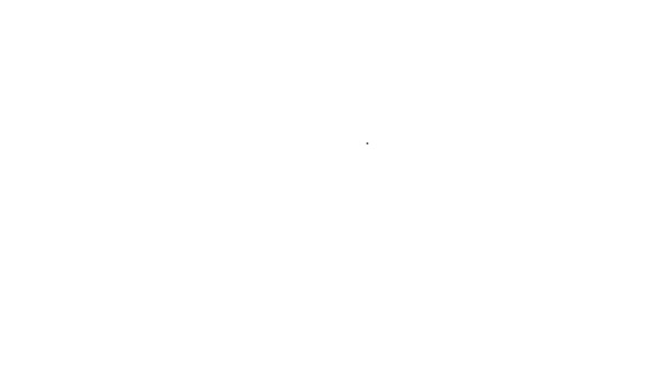 Zwarte lijn Kaartaanwijzer met hartpictogram geïsoleerd op witte achtergrond. 4K Video motion grafische animatie — Stockvideo