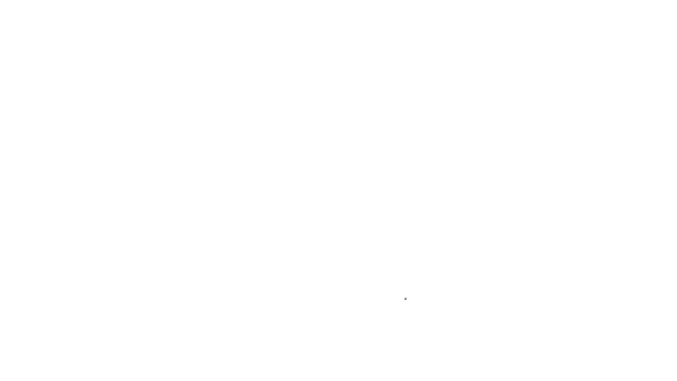Černá čára Lupa ikona izolované na bílém pozadí. Hledat, soustředit, přiblížit, obchodní symbol. Grafická animace pohybu videa 4K — Stock video