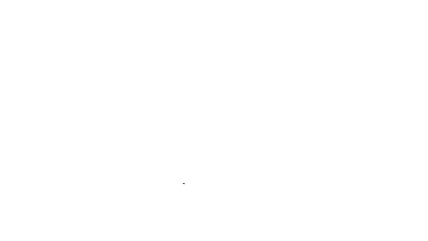 Linea nera Icona a clessidra e ingranaggio isolata su sfondo bianco. Simbolo gestione del tempo. Icona orologio e ingranaggio. Concetto aziendale. Animazione grafica 4K Video motion — Video Stock