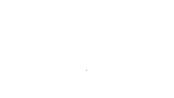 Черная строка Музыкальная книга с иконкой заметки, выделенной на белом фоне. Ноутбук с нотной доской. Ноутбук для нот. Видеографическая анимация 4K — стоковое видео