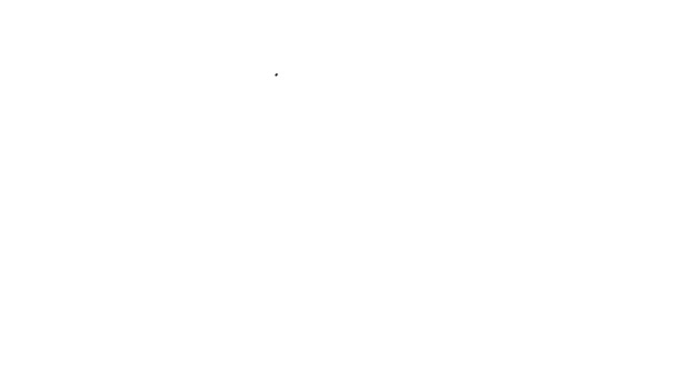 Linea nera Appunti medici con l'icona dei risultati degli esami del sangue isolata su sfondo bianco. Cartella clinica, prescrizione medica, referti medici. Animazione grafica 4K Video motion — Video Stock