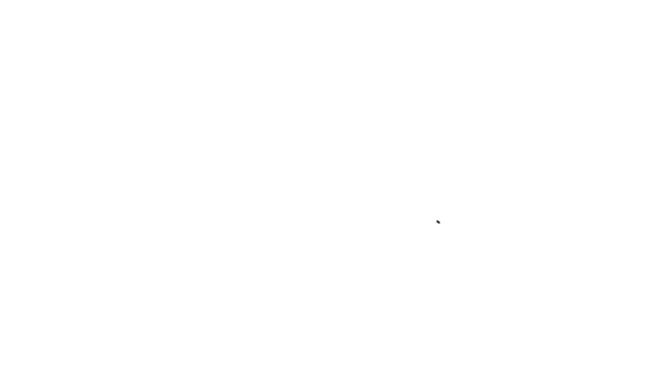 Черная линия Кибербезопасности значок изолирован на белом фоне. Закрытый замок на цифровой плате. Безопасность. Защита цифровых данных. Видеографическая анимация 4K — стоковое видео
