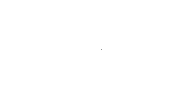 Černá čára Konzervované krmivo pro psa ikona izolované na bílém pozadí. Jídlo pro zvířata. Zvířecí žrádlo pro psy. Grafická animace pohybu videa 4K — Stock video