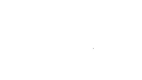 Moniteur de ligne noire avec notification par mot de passe et icône de verrouillage isolé sur fond blanc. Sécurité, accès personnel, autorisation de l'utilisateur, formulaire de connexion. Animation graphique de mouvement vidéo 4K — Video